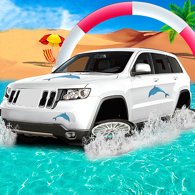 Beach Water Car logo for android game graphic design logo ui