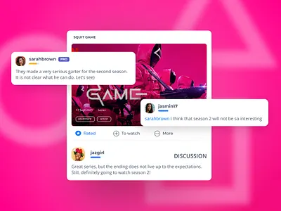 Discussion Post app design figma movies social network ui