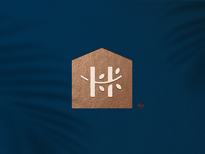 Hazel Home Care Symbol blue brand branding brown care classic clean design hazel home house leaf leaves letter h logo minimal monogram nut symbol tree