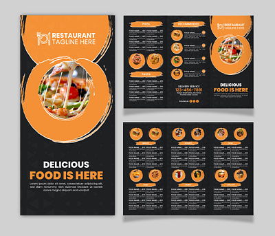 Restaurant Menu Tri Fold Brochure menu