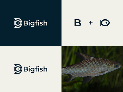 minimalist logo b letter b logo brand identity branding combination mark fish fish farm graphic design letter b lettering logo logo design logo mark minimalist modern simple visual identity