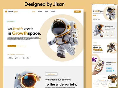 Growth Space Web Ui Sample 3d animation app branding design graphic design icon illustration illustrator logo logo design minimal mobile typography ui ux vector web web design website