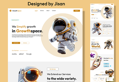 Growth Space Web Ui Sample 3d animation app branding design graphic design icon illustration illustrator logo logo design minimal mobile typography ui ux vector web web design website