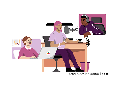 Slack Personas artist branding character design drawing graphic graphic design ill illustration illustrator library peeps people personas sketch spot vector