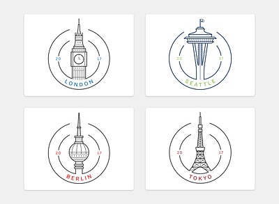 City Icons berlin city icon design icon illustration illustrator london seattle tokyo vector