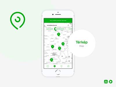 Selective waste collection app UX/UI design (Map) app app design graphic design green icon map ui design ux design