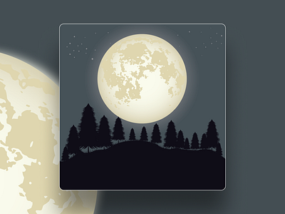 Illustration moon and forest adobeillustrator art design designer forest graphic design illustartion illustration lune