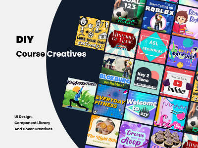 DIY Course Cover Creatives app app design brand guidelines branding component library design designer figma illustration illustrator ui uiux design ux website xd