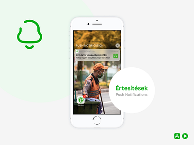 Selective waste collection app UX/UI design (Push Notifications) app app design design graphic design green icon push notification selective ui design ux design waste