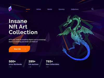 NFT Landing Page Concept 3d branding cryptocurrency design graphic design illustration landingpage logo motion graphics nft ui uidesign uiux ux ux design vector