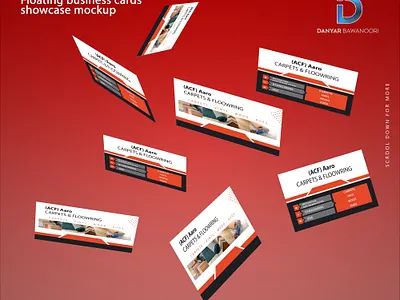 Floating Business Card branding design illustration