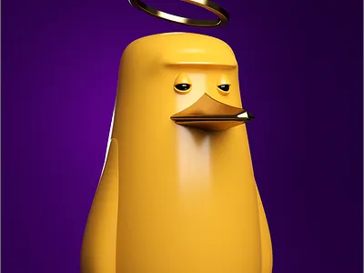 Pure Holy Pengu 3d character design crypto nft