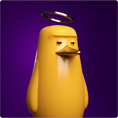 Pure Holy Pengu 3d character design crypto nft