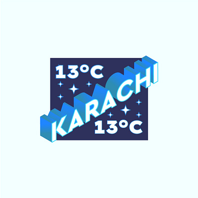 Karachi 13*C illustration logodesign typography vector