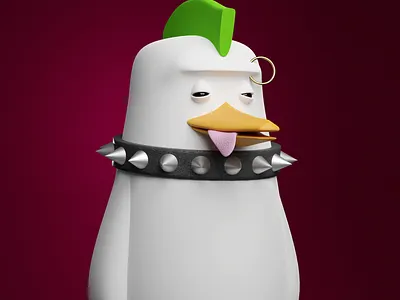 Stoned Punk Pengu 3d character design crypto nft