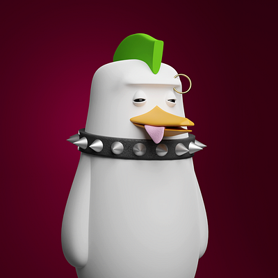 Stoned Punk Pengu 3d character design crypto nft