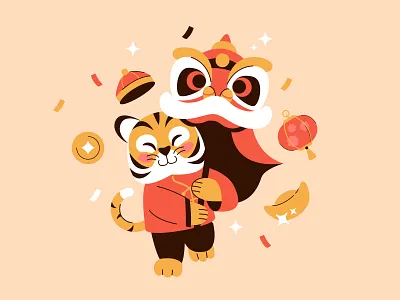 Year of the Tiger 2022 asian china chinese cute new red tiger year
