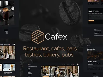 Cafex - Restaurants & Cafes Shop Script Theme 3d animation branding design illustration typography ui web website