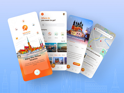 Vacation Spot Finder Mobile App android app cpdesign creativepeoples design holiday ios iphone mobile mobile app tourism app travel app trending trip ui vacation vacation spot finder