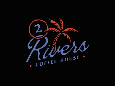 2 Rivers Coffee apparel branding design illustration illustration art logo texture typography vector