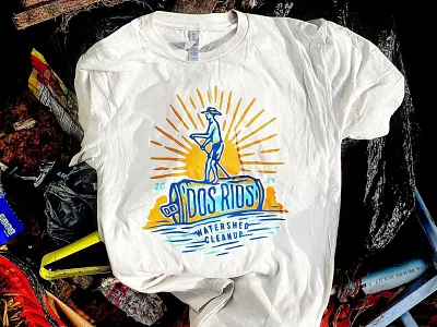 Dos Rios Watershed Cleanup apparel branding design illustration illustration art logo texture typography vector