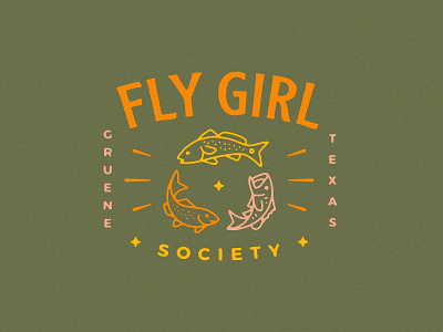 Fly Girl Society branding design fishing flyfishing illustration illustration art logo river texas texture typography vector