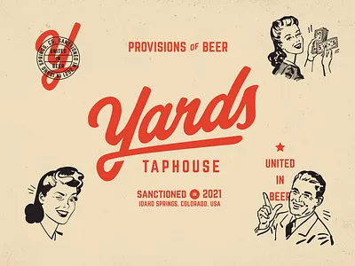 Yards Taphouse Branding 50s bar branding brewery clean clipart design identity illustration logo minimal retro logo throwback logo typography vector