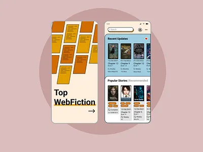 Top WebFiction: online fiction app app books design fantasy fiction illustration novels sci fi ui ux