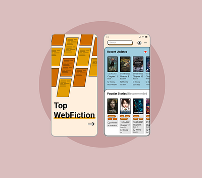 Top WebFiction: online fiction app app books design fantasy fiction illustration novels sci fi ui ux