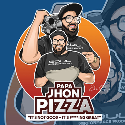 PAPA JHON PIZZA LOGO ILLUSTRATION esportlogo esports gaming logo graphic design illustration logo