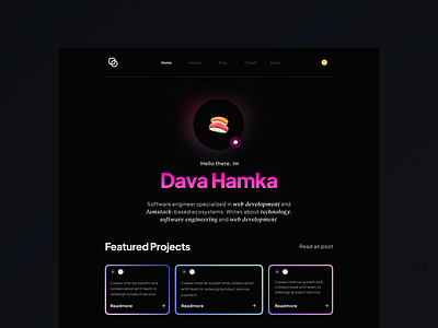 Personal Sites Exploration clean dark mode design mobile personal website ui web