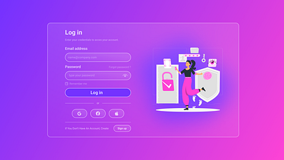 Log In Form design form glassmorphism login ui uiux ux