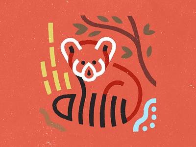 Red Panda art design flat graphic design icon illustration