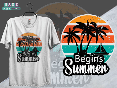 Summer T-shirt Design clothing clothing design design illustration logo nature shirt summer summer t shirt design sunset t shirt t shirt design t shirts travel typography