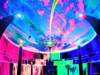 🌋🌈✧°˖ alien ancient animation arena candle cascade dreamscape fantasy gradient gradients lava lavafall motion graphics rainbow ritual shooting star strange superpower temple weird