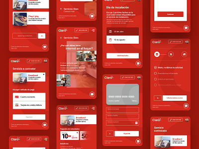 Claro - Home Internet Plans app claro design flow mobile red ui ux xd design