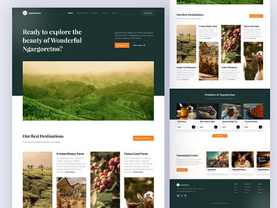 Landing Page | Tourism Village - Ngargoretno adventure design destination explore holiday homepage landing page ngargoretno outdoor tourism tourist travel travelling trip ui vacation village village tourism web design website