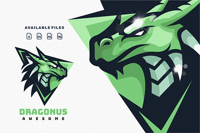 dragonus animation branding design dragon esport flat game illustration logo vector