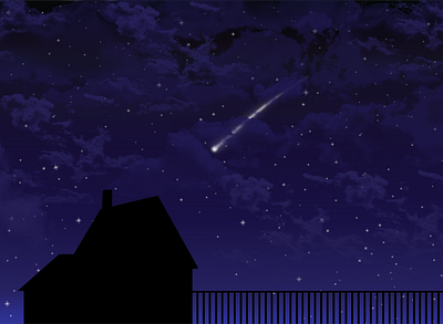 Shooting Star adobe illustrator art digital illustration digitalart illustration night shooting star silhouette stary night