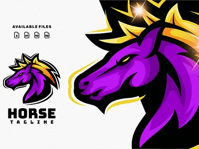horse animation branding design esport esportlogo flat game horse illustration logo vector