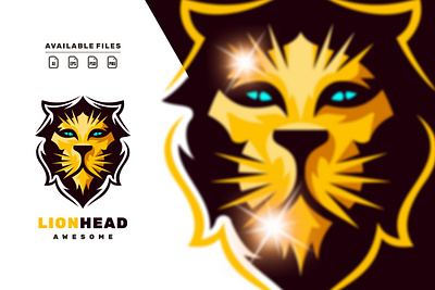 lion head animation branding design esportlogo flat game illustration lion logo vector