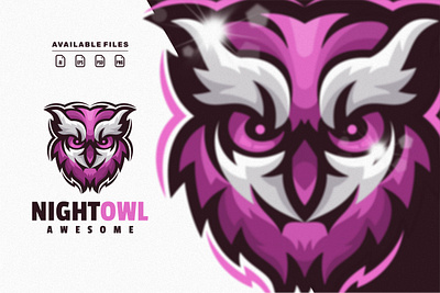 owl head animation branding design esportlogo flat game illustration logo owl vector