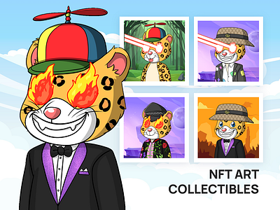 Leopard 2D NFT Art adobe photoshop art cartoon character crypto design digital digital art graphic design illustration mascot nft