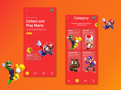Nft Mario Bross Mobile App branding design illustration logo metaverse mobile mobile design nft ui ux vector web web design wordpress design