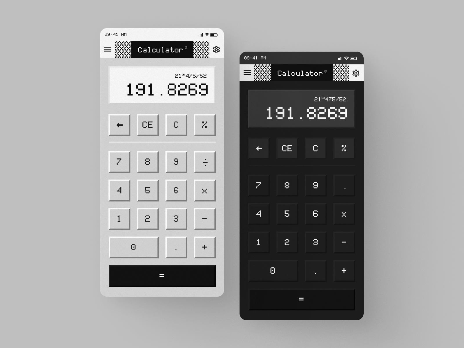 Calculator | Daily UI 004 95 app calculator daily dailyui darkmode design lightmode ui windows95