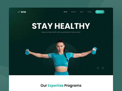 Gym Workout Header Web booking fitness gym health healthy landing page ui web website workout