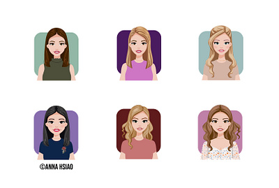 Women's Team Avatar Icon adobe illustrator adobeillustator avatar character graphic design icon team ui