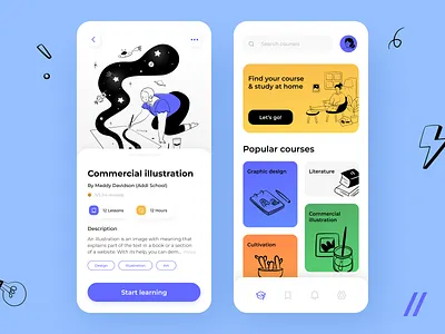 Study App app atmosphere branding color dashboard design education feedback graphic design illustration lesson logo online online education purrweb startup study at home studying ui ux