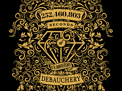 252,460,803 seconds of Debauchery graphic design illustration