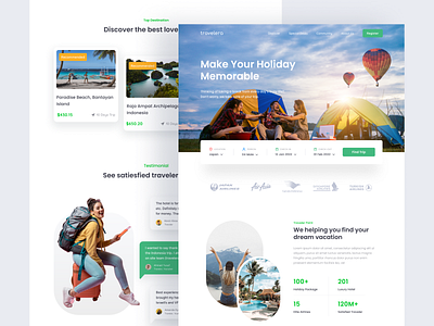 Travelera - Travel Landing Page adventure agency booking app destination explore flight app homepage hotel app landing page travel travel agency travel app travel booking travel landing page travelling trip uiux vacation web design wesite